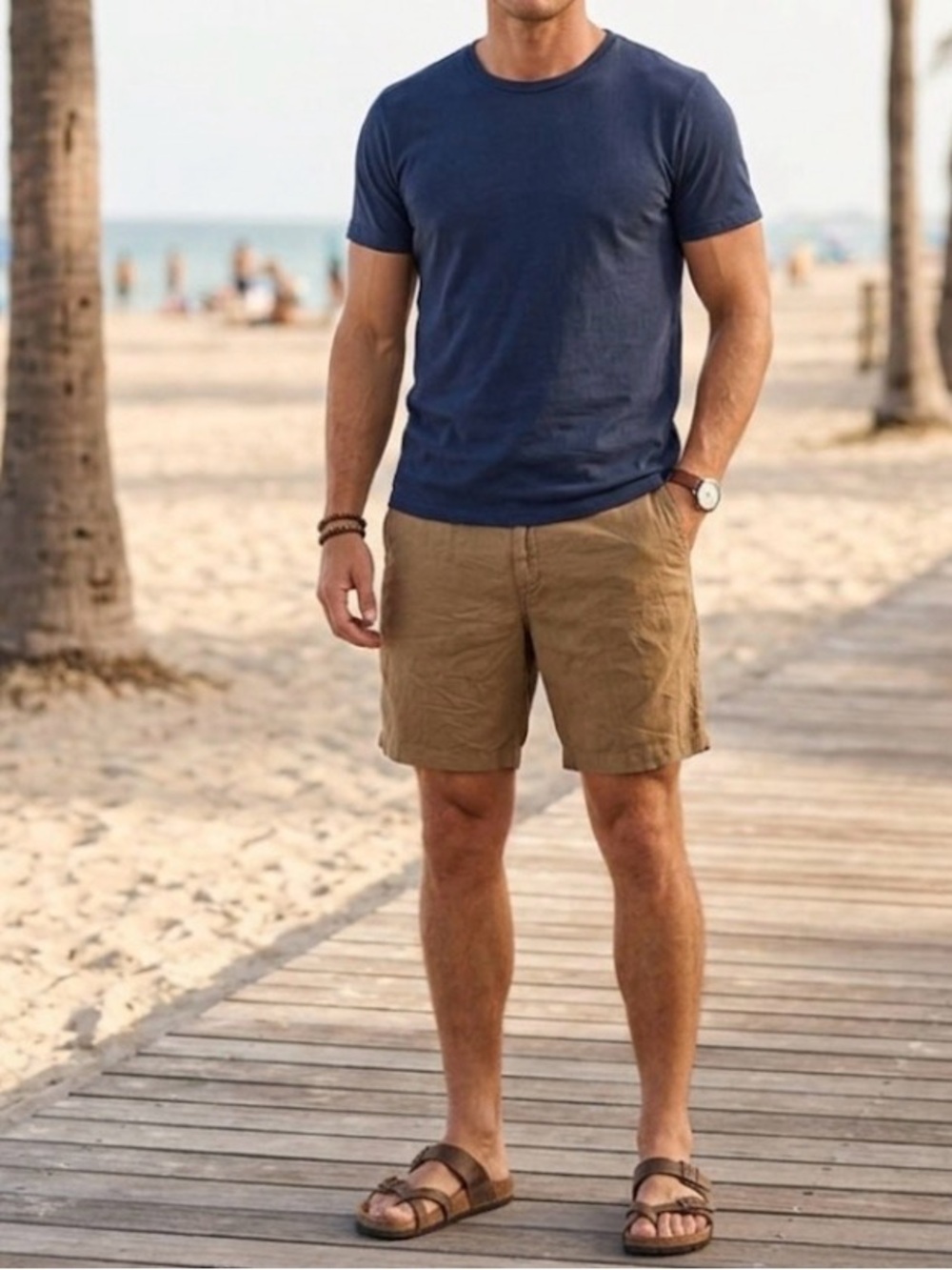 Polo Ralph Lauren Linen Cotton Chino Shorts 40 Classic Fit Khaki Beige coastal